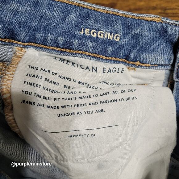American Eagle Jeans 4S Jegging Mid Rise Next Level Stretch Medium Wash Denim - Picture 4 of 12